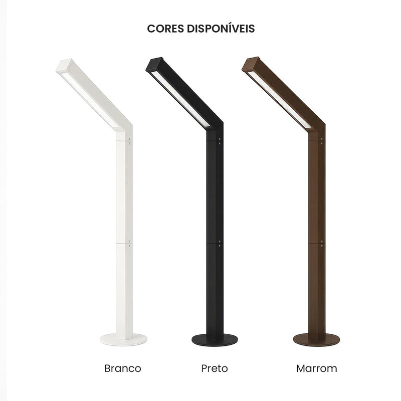 Poste Balizador Luminária Jardim Externo Ravi Max T8 St3168 - Marrom