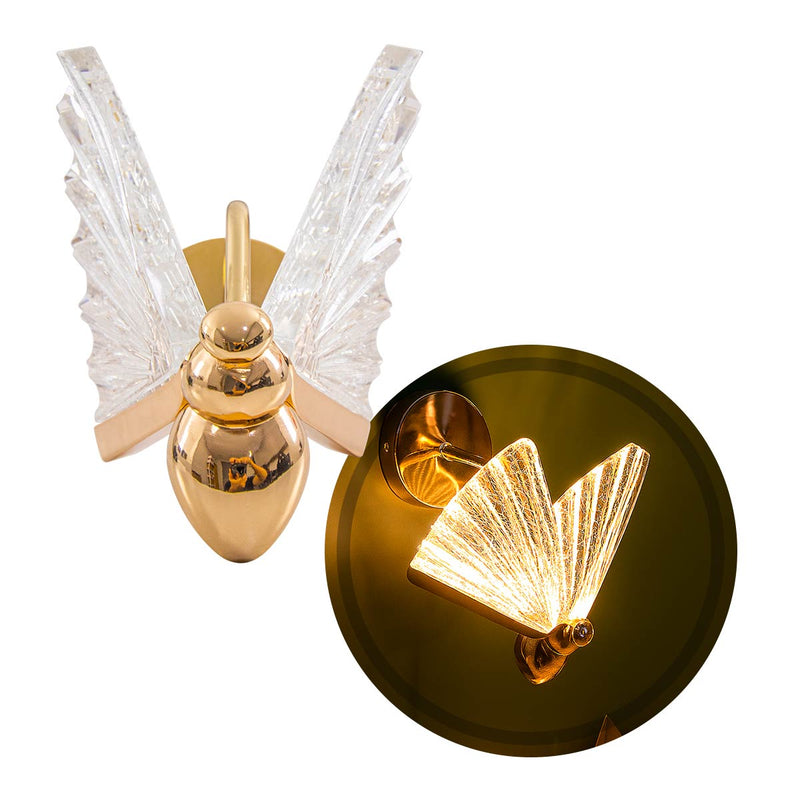 Arandela Borboleta de Parede LED 6W 3000K Dourado LUS-604 ST3247