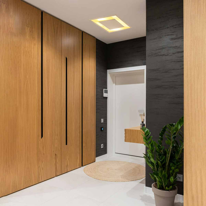 Plafon de Embutir Teto Quadrado Luz Indireta 45cm P/ 4 E27 ST1215