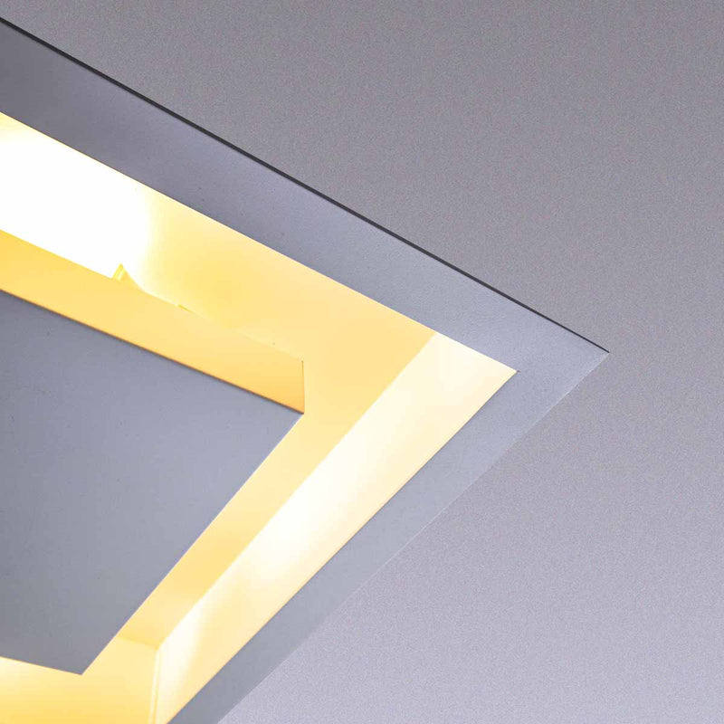 Plafon de Embutir Teto Quadrado Luz Indireta 45cm P/ 4 E27 ST1215