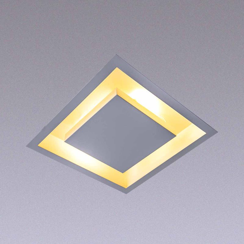 Plafon de Embutir Teto Quadrado Luz Indireta 45cm P/ 4 E27 ST1215