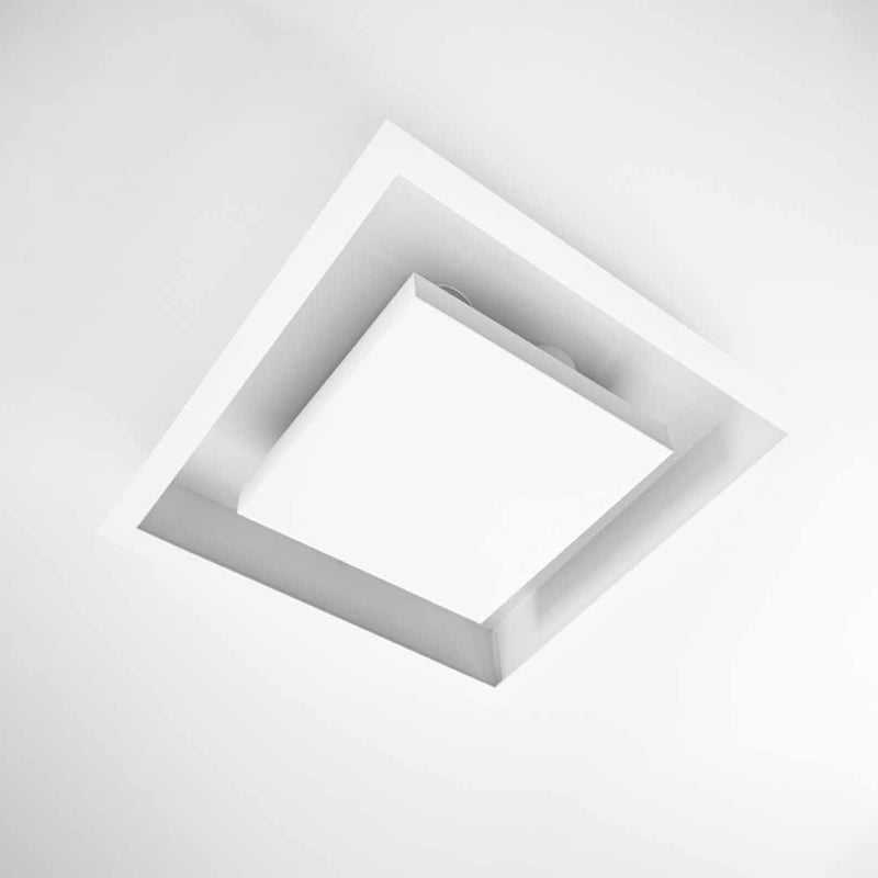 Plafon de Embutir Teto Quadrado Luz Indireta 45cm P/ 4 E27 ST1215
