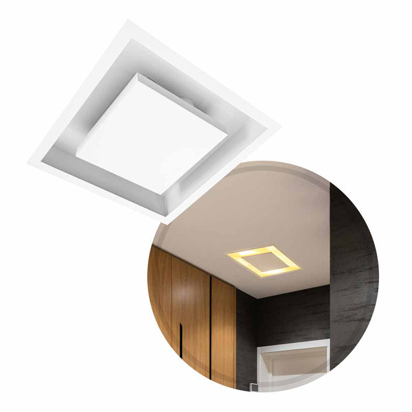 Plafon de Embutir Teto Quadrado Luz Indireta 45cm P/ 4 E27 ST1215