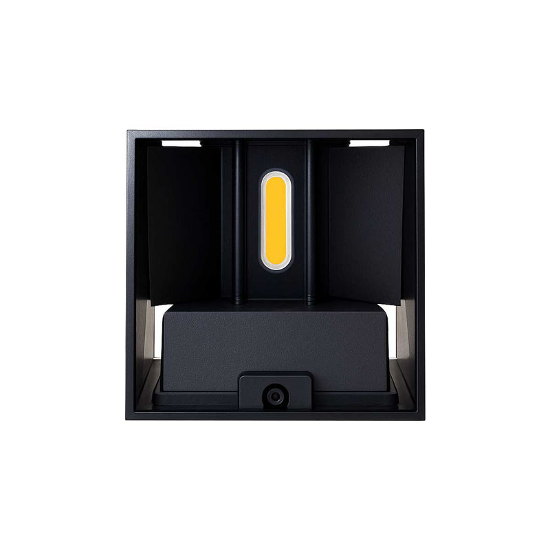 Arandela LED 8W Navi Cubo 2 Fachos 0 a 90° 3000K Preta Externa ST3242
