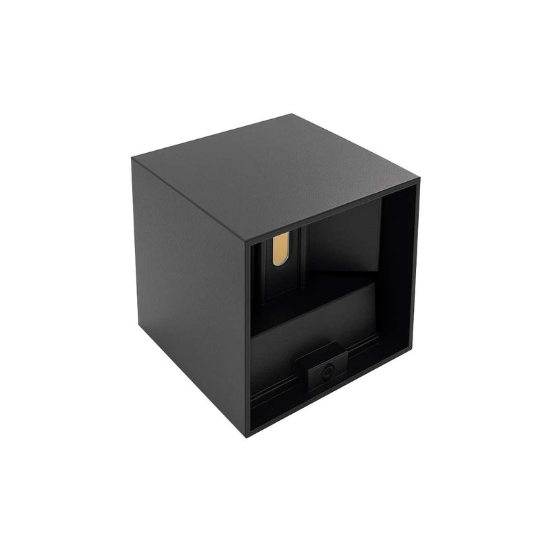 Arandela LED 8W Navi Cubo 2 Fachos 0 a 90° 3000K Preta Externa ST3242