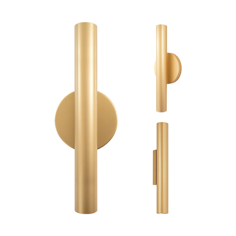 Arandela Tubo Cilindro Cyla 30cm Champanhe 2 fachos p/ MR11 Starlumen ST2773