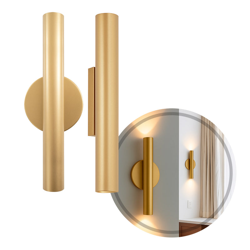 Arandela Tubo Cilindro Cyla 30cm Champanhe 2 fachos p/ MR11 Starlumen ST2773