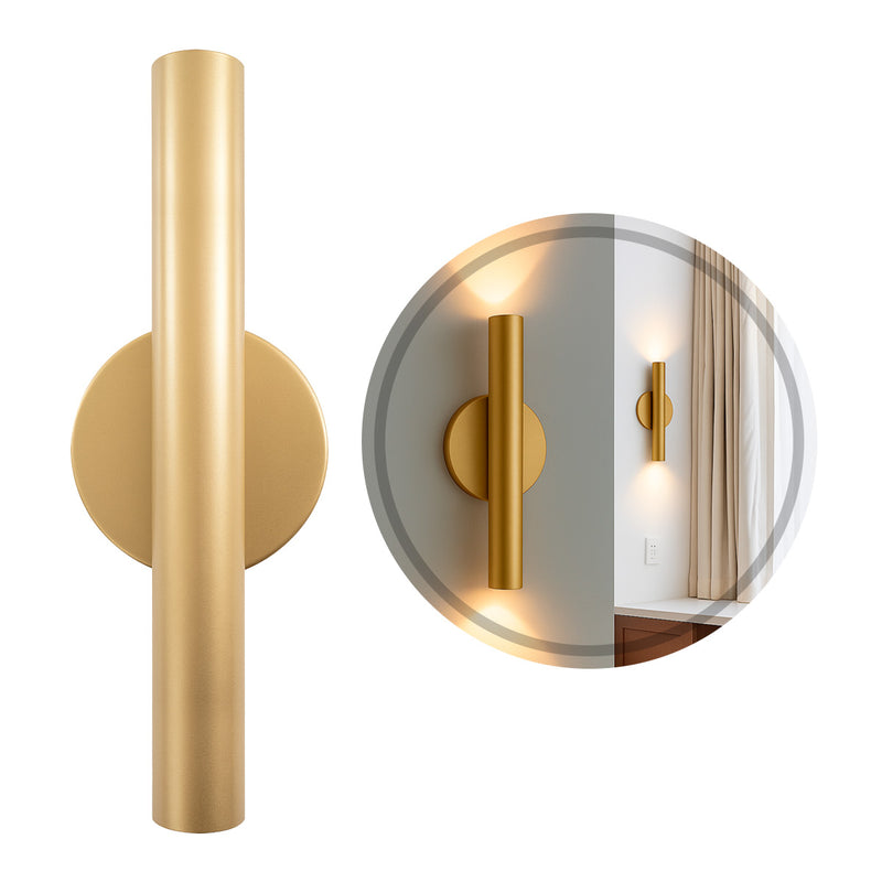 Arandela Tubo Cilindro Cyla 30cm Champanhe 2 fachos p/ MR11 Starlumen ST2773