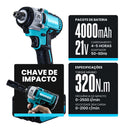 Parafusadeira Chave de Impacto 21V S/ Fio 320NM Saider SA0003 + 2 Baterias