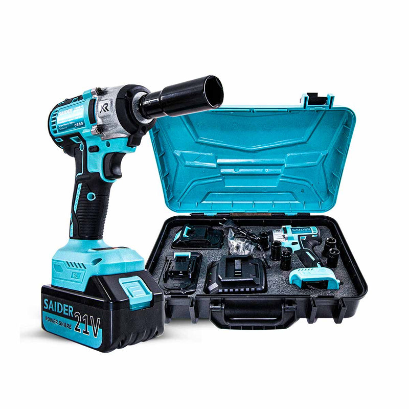 Parafusadeira Chave de Impacto 21V S/ Fio 320NM Saider SA0003 + 2 Baterias