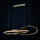 Lustre Pendente LED Origine Dourado 42W Luz Quente Mordeno Anéis Orgânico Bella ST3237