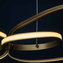Lustre Pendente LED Origine Dourado 42W Luz Quente Mordeno Anéis Orgânico Bella ST3237