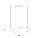 Lustre Pendente LED Origine Dourado 42W Luz Quente Mordeno Anéis Orgânico Bella ST3237