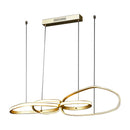 Lustre Pendente LED Origine Dourado 42W Luz Quente Mordeno Anéis Orgânico Bella ST3237