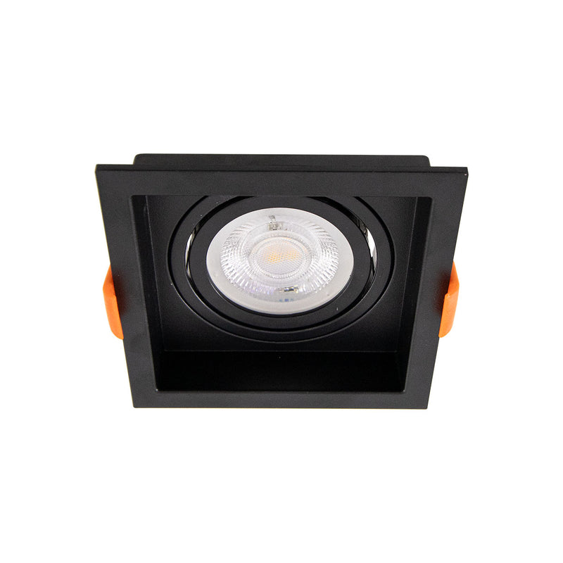 Spot Embutir Loyo Quadrado Preto P/MR16 IP20 Policarbonato 6821 Nordecor ST3235