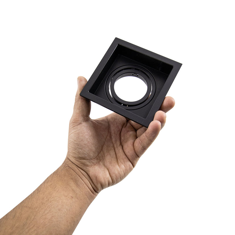 Spot Embutir Loyo Quadrado Preto P/MR16 IP20 Policarbonato 6821 Nordecor ST3235