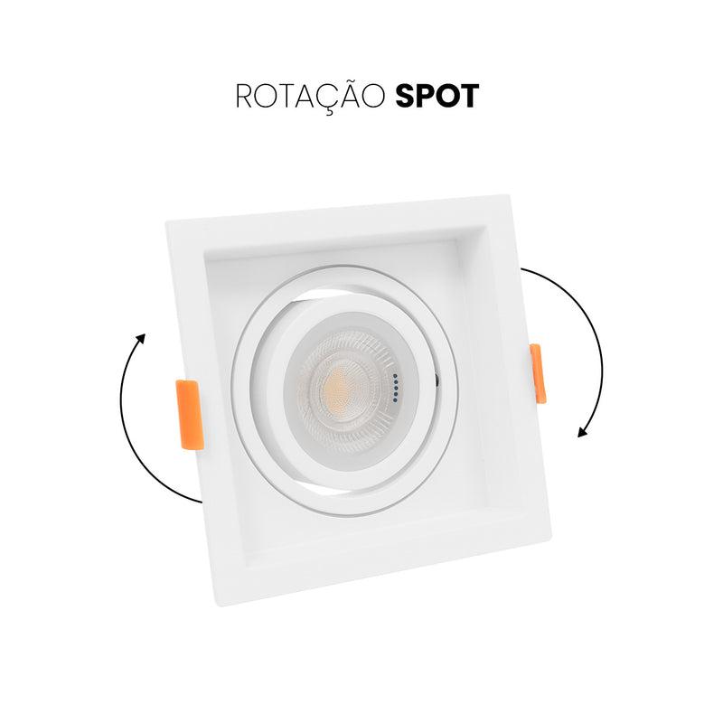 Spot Embutir Loyo Quadrado Branco P/ PAR20 IP20 Policarbonato 6826 Nordecor ST3235