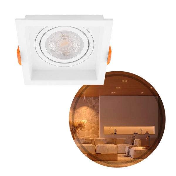 Spot Embutir Loyo Quadrado Branco P/MR16 IP20 Policarbonato 6820 Nordecor ST3235