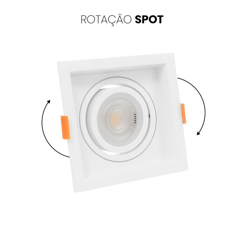 Spot Embutir Loyo Quadrado Branco P/MR16 IP20 Policarbonato 6820 Nordecor ST3235