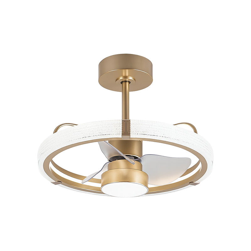 Plafon Air Luxxi LED Multicor C/ Ventilador 80W + Controle Opus St2915 - Dourado