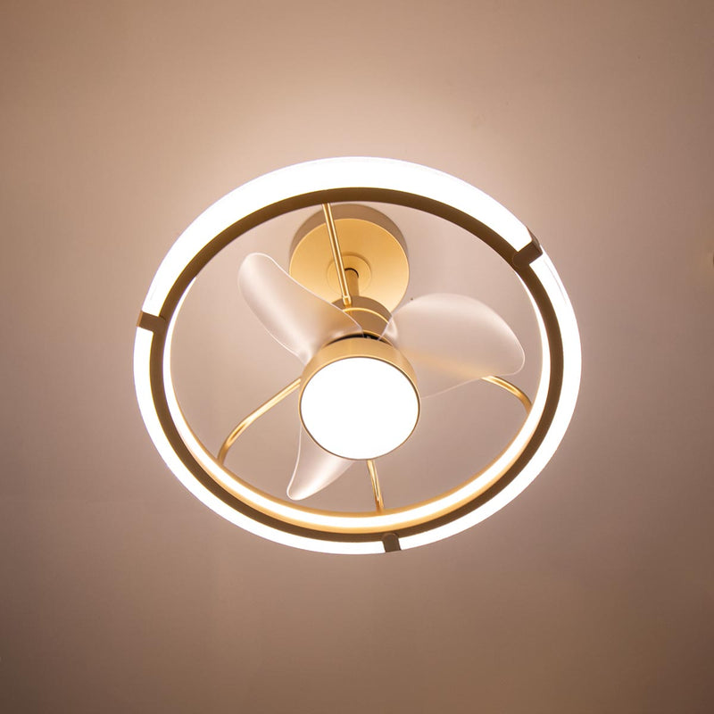 Plafon Air Luxxi LED Multicor C/ Ventilador 80W + Controle Opus St2915 - Dourado