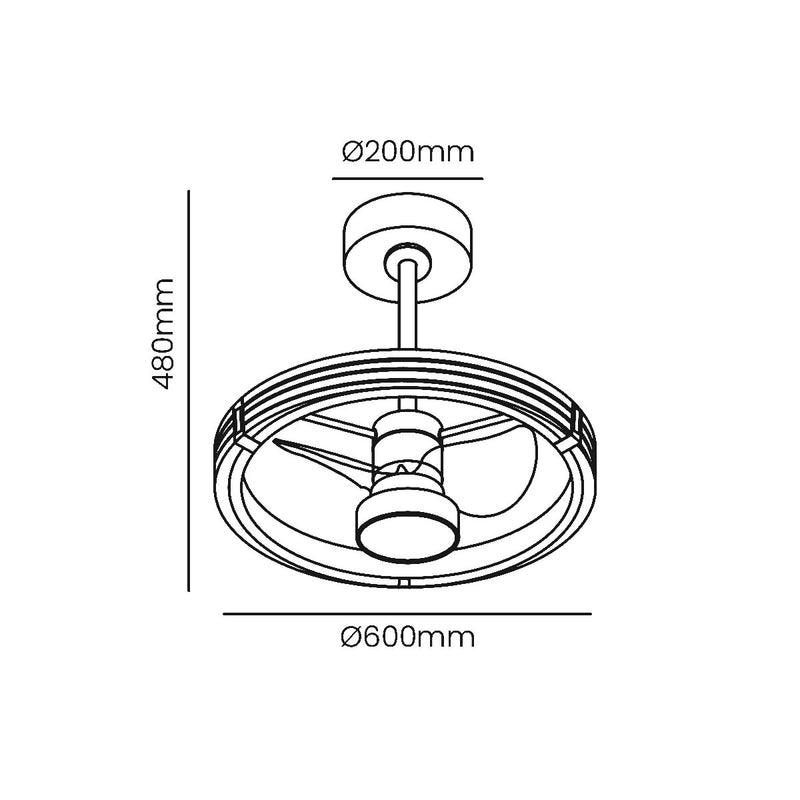 Plafon Air Luxxi LED Multicor C/ Ventilador 80W + Controle Opus St2915 - Dourado