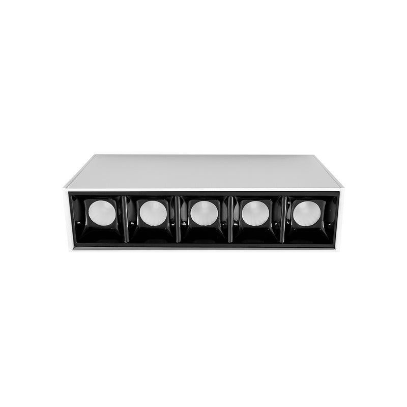 Luminária Spot LED Sobrepor Soul 5 Focos 10W Luz Amarela OPUS ST3050