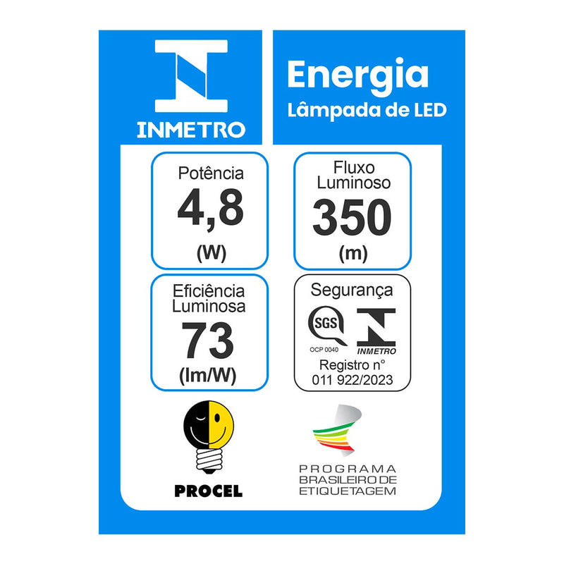 Lâmpada LED Sof MR16 4,8W GU10 3000K IRC95 Bivolt 1120 Nordecor ST2277