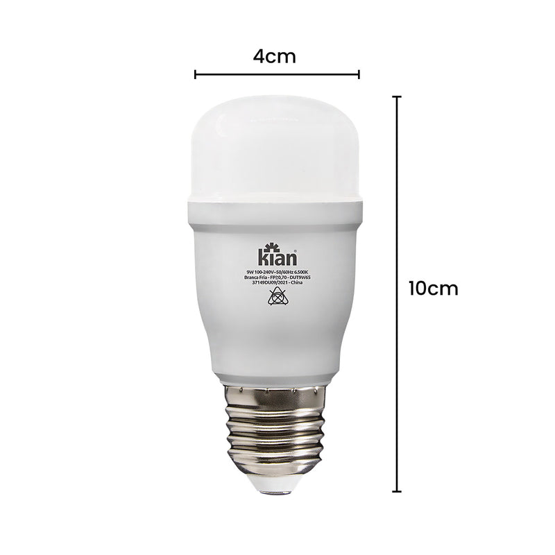 Lâmpada LED Mini T 9W Compacta 6500k Omnidirecional 360° Kian ST9006
