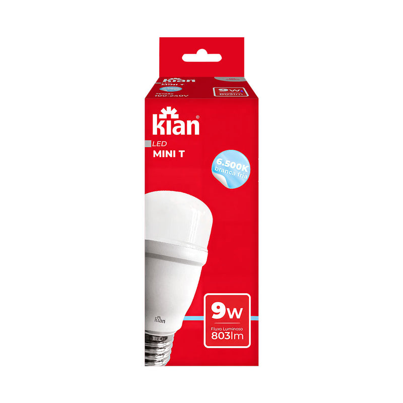 Lâmpada LED Mini T 9W Compacta 6500k Omnidirecional 360° Kian ST9006