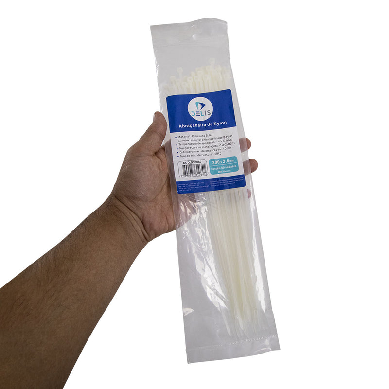 Fita hellerman Abraçadeira Enforca Gato de Nylon 300x3,6mm 18Kg DS0067 - 100 peças