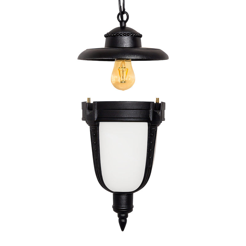 Pendente Colonial Toulouse Class Preto C/ Vidro Tipo Murano AC210T ST3002