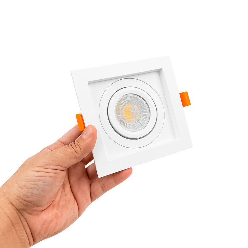 Spot Embutir Quadrado Recuado Foco Orientável ABS p/ MR16 GU10 Delis ST3249
