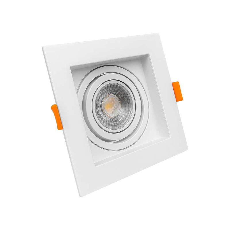Spot Embutir Quadrado Recuado Foco Orientável ABS p/ MR16 GU10 Delis ST3249