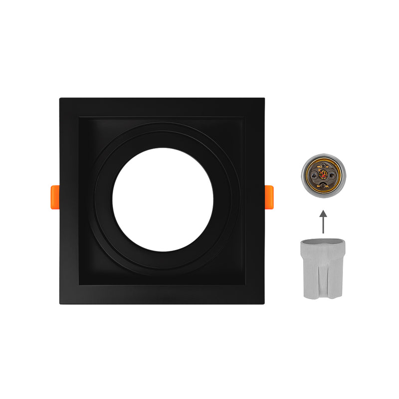 Spot Embutir Quadrado Recuado Foco Orientável ABS p/ PAR20 E27 Delis ST3249