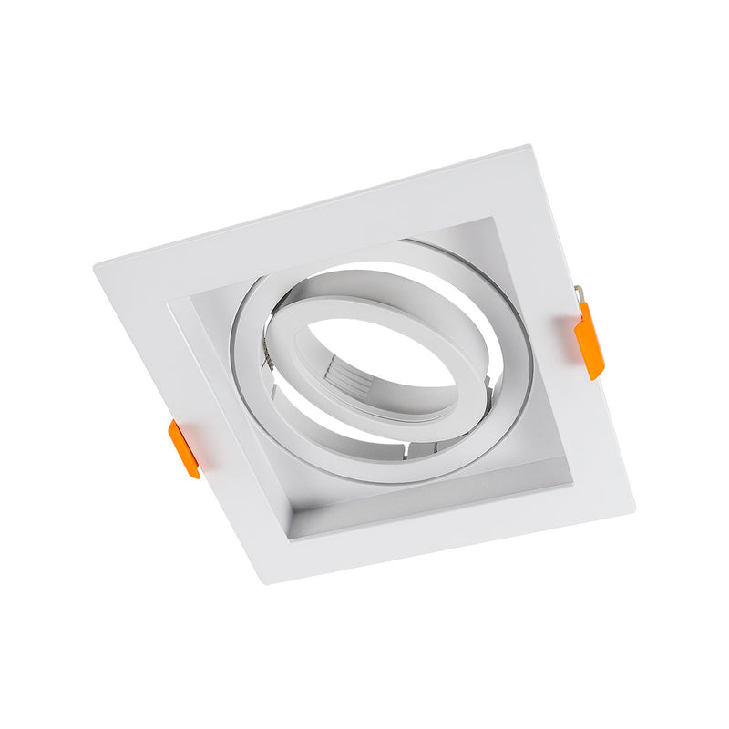 Spot Embutir Quadrado Recuado Foco Orientável ABS p/ AR70 GU10 Delis ST3249