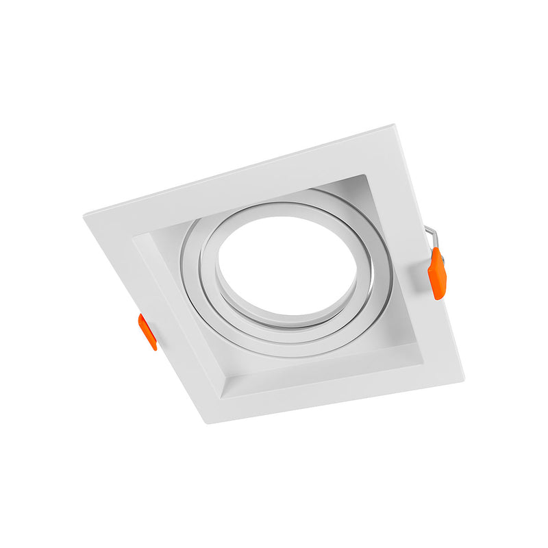 Spot Embutir Quadrado Recuado Foco Orientável ABS p/ AR70 GU10 Delis ST3249