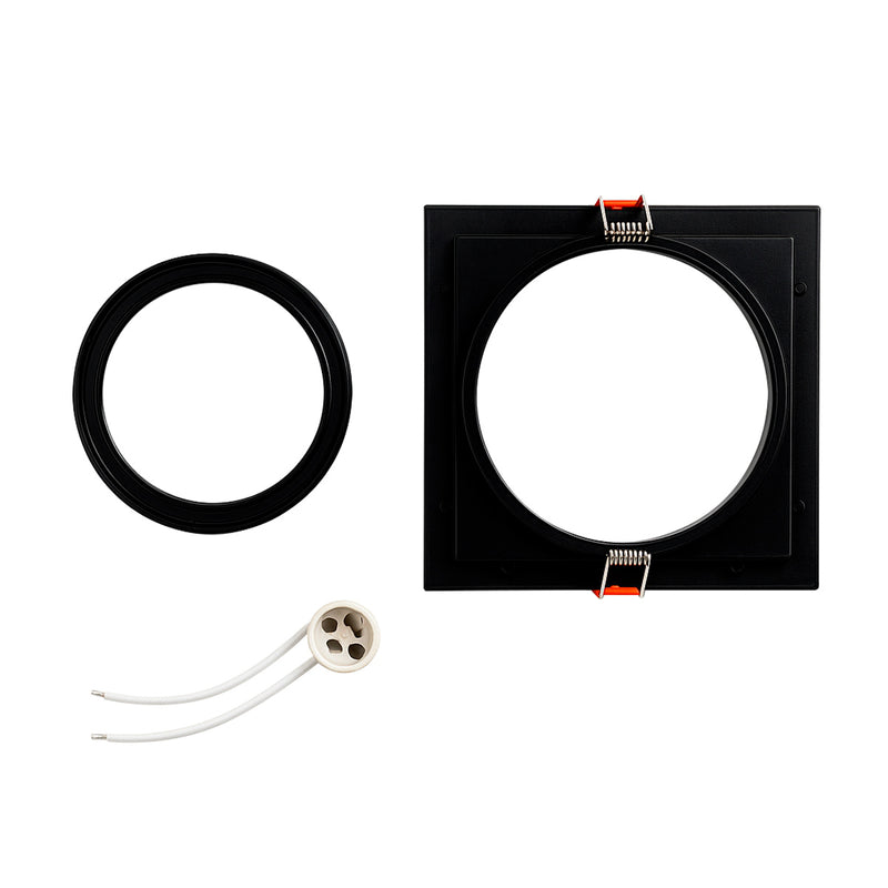 Spot Embutir Quadrado Recuado Foco Orientável ABS p/ AR111 GU10 Delis ST3249