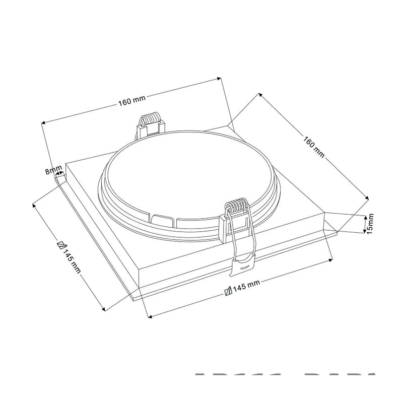 Spot Luminária de Teto Quadrado Embutir Loyo p/ LED AR111 Nordecor ST3235-Nordecor-Starlumen