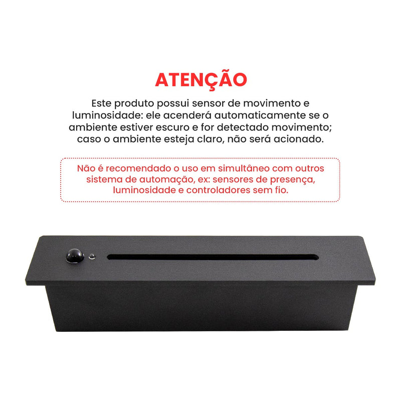 Balizador LED Rift com Sensor de Presença Bivolt IP20 Bella Iluminação ST3166