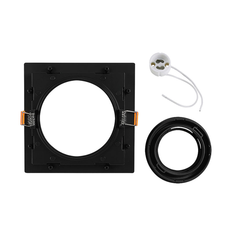 Spot Embutir Quadrado Recuado Foco Orientável ABS p/ AR70 GU10 Delis ST3249