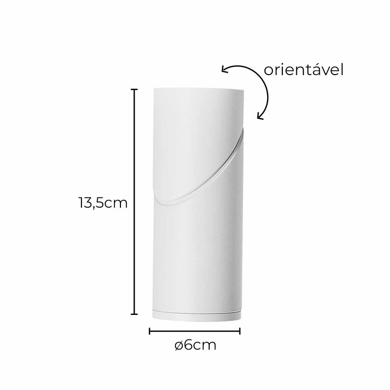 Spot Piere Sobrepor Direcionável p/ LED MR16 C/ Disco Anti-ofuscante Nordecor ST3018