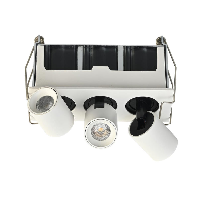 Spot LED Embutir Kawi Retrátil Triplo 6W 3000K IP20 IRC90 Nordecor ST3225