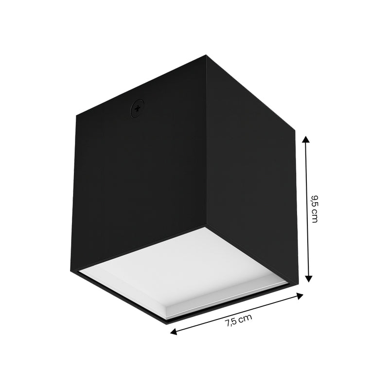 Spot Luminária LED Sobrepor 12W Luz Quente IRC90 Moderno Delis ST3257 - Preto