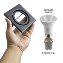 Spot Plafon Embutir Quadrado Light Orientavel em Aluminio p/ LED PAR20 E27 ST2999-Spots-Starlumen