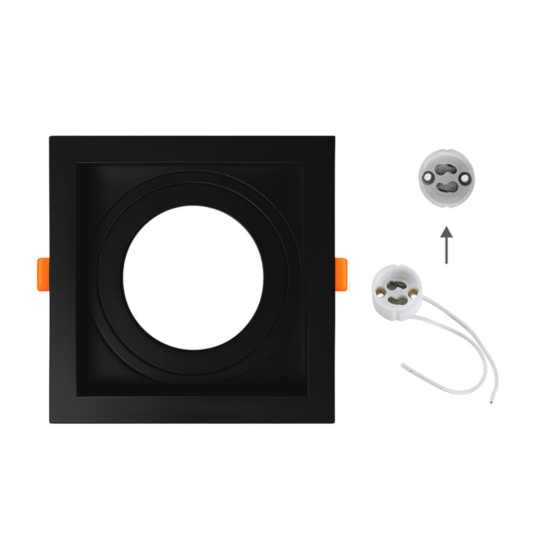 Spot Embutir Quadrado Recuado Foco Orientável ABS p/ AR70 GU10 Delis ST3249
