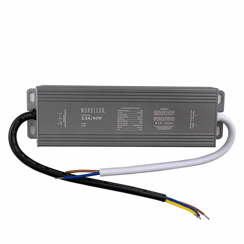 Fonte de Alimentação 24V IP67 60W 2,5A Bivolt 7284 Nordecor ST3123