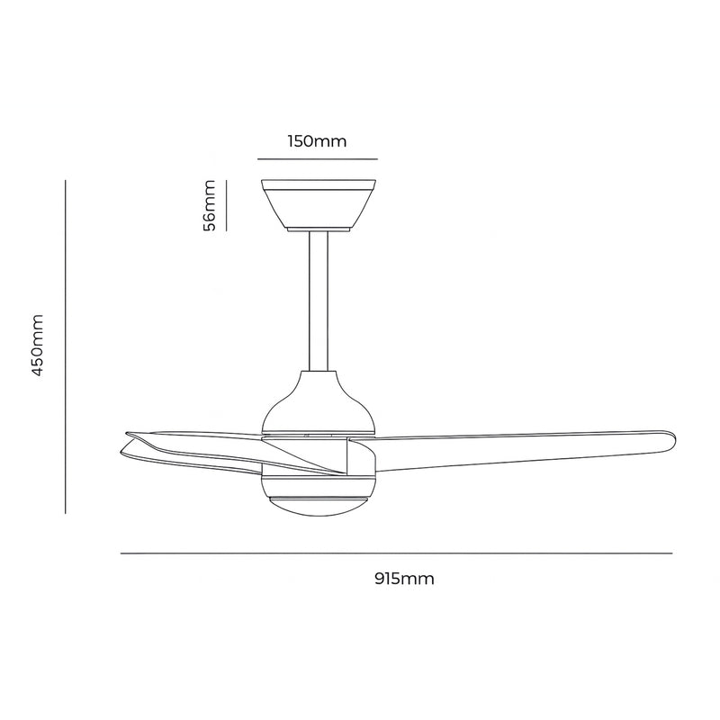 Plafon AIR Breeze LED Multicor C/ Ventilador 37W + Controle Opus ST2915 - Preto
