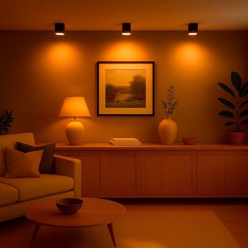 Spot Luminária LED Sobrepor 12W Luz Quente IRC90 Moderno Delis ST3257 - Preto