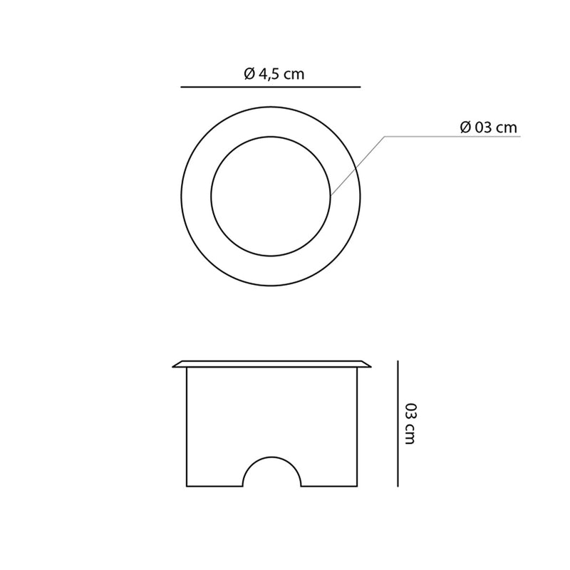 Mini Luminária Embutir LED 0,3W 2700k IP66 3971 ST1626